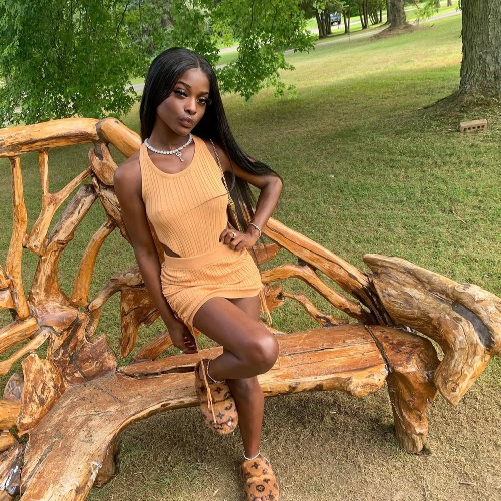 Chic Tan Sleeveless Mini 2 piece set